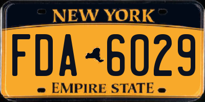 NY license plate FDA6029