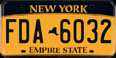 NY license plate FDA6032