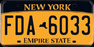 NY license plate FDA6033