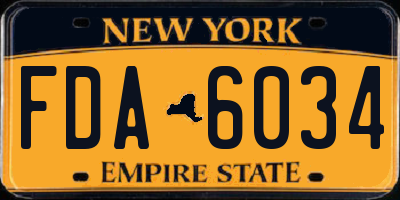 NY license plate FDA6034