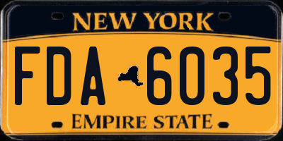NY license plate FDA6035