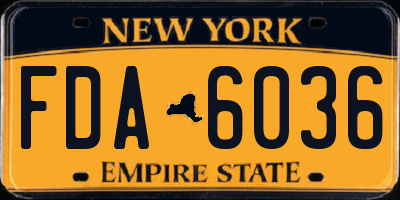 NY license plate FDA6036
