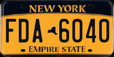 NY license plate FDA6040