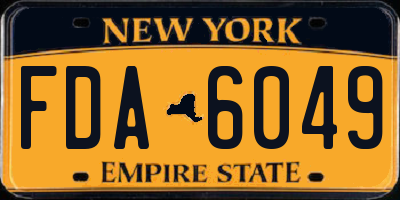 NY license plate FDA6049
