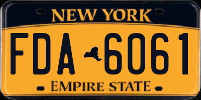 NY license plate FDA6061