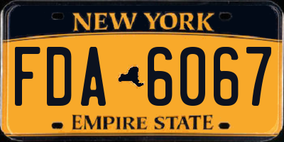 NY license plate FDA6067