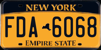 NY license plate FDA6068