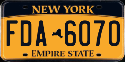 NY license plate FDA6070
