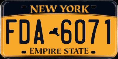 NY license plate FDA6071