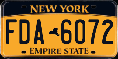 NY license plate FDA6072