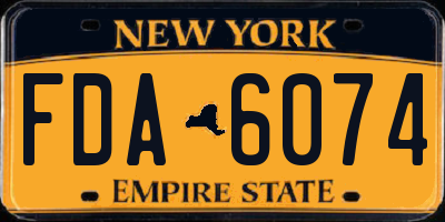 NY license plate FDA6074
