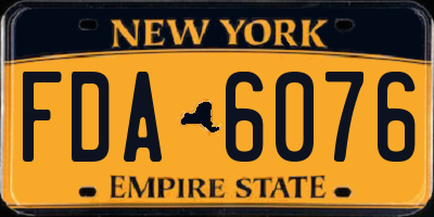 NY license plate FDA6076