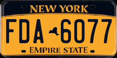 NY license plate FDA6077