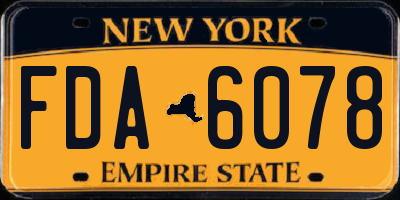 NY license plate FDA6078