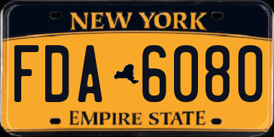 NY license plate FDA6080