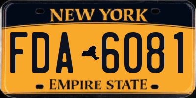 NY license plate FDA6081
