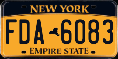 NY license plate FDA6083