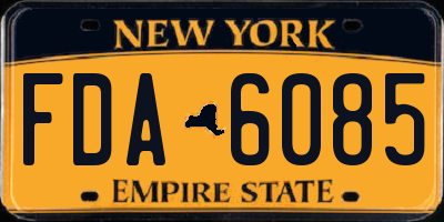 NY license plate FDA6085
