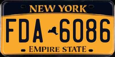 NY license plate FDA6086