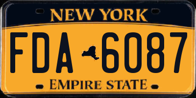 NY license plate FDA6087