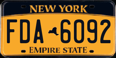 NY license plate FDA6092