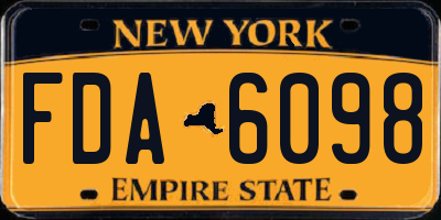 NY license plate FDA6098