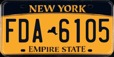 NY license plate FDA6105