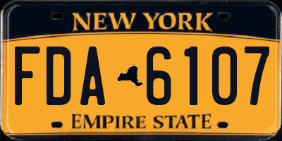 NY license plate FDA6107