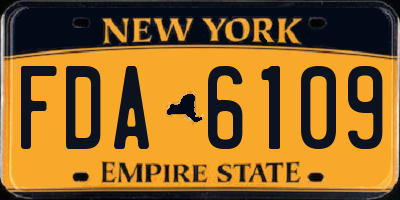 NY license plate FDA6109