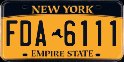 NY license plate FDA6111