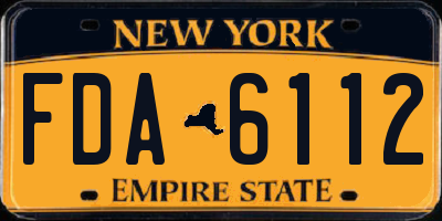 NY license plate FDA6112