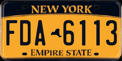NY license plate FDA6113