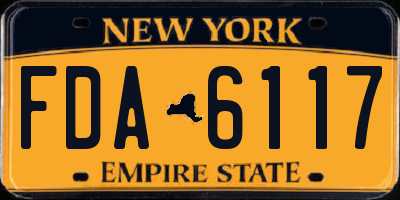 NY license plate FDA6117