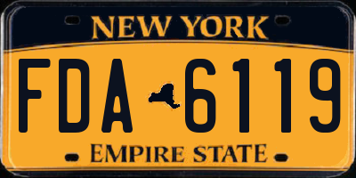 NY license plate FDA6119