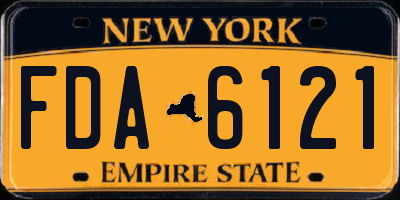 NY license plate FDA6121