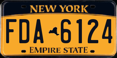 NY license plate FDA6124