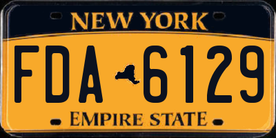 NY license plate FDA6129