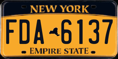 NY license plate FDA6137