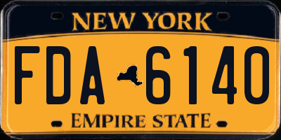 NY license plate FDA6140