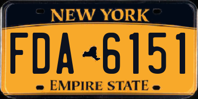 NY license plate FDA6151