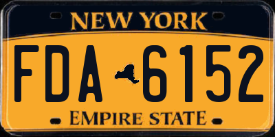 NY license plate FDA6152