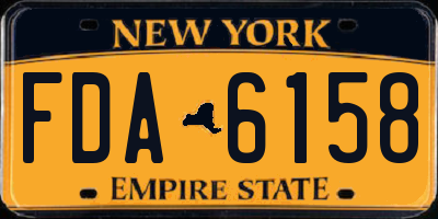 NY license plate FDA6158