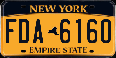 NY license plate FDA6160