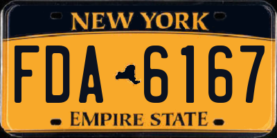 NY license plate FDA6167