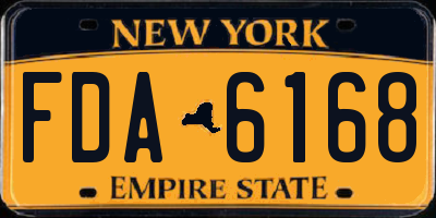 NY license plate FDA6168
