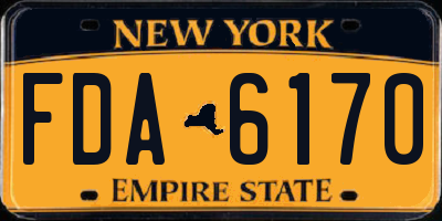 NY license plate FDA6170