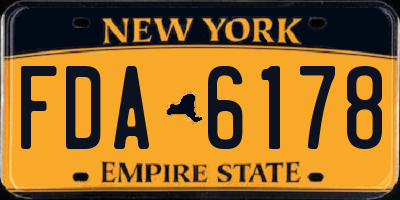 NY license plate FDA6178