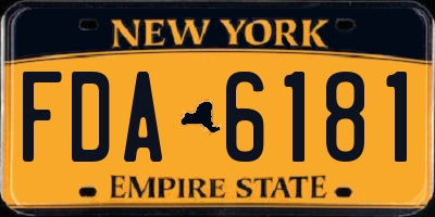 NY license plate FDA6181