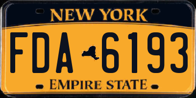NY license plate FDA6193