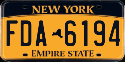 NY license plate FDA6194